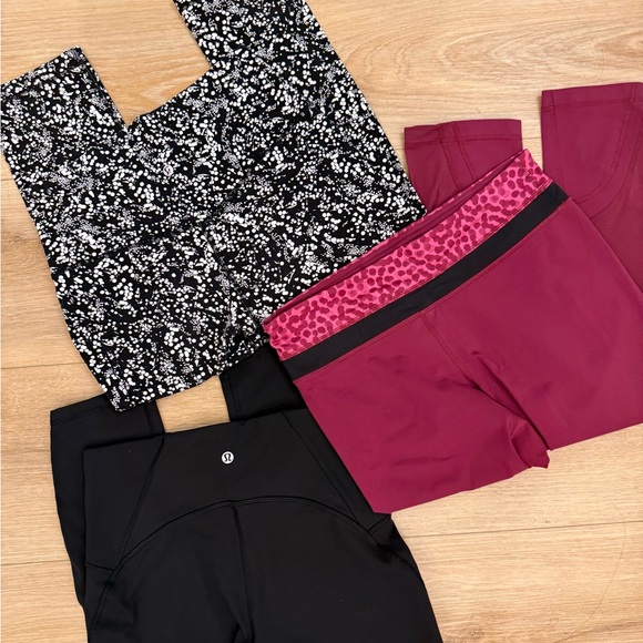 Lululemon -  Bundle of 3 Leggings/Crop - Great - Size 8 - Picture 1 of 7